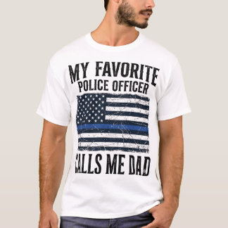 Polizist Vater Thin Blue Line Vintage Vector D T-Shirt