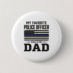 Polizist Vater Vintage-Flagge-Shirt-Design_1 Button