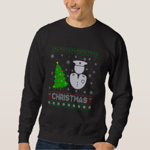 Polizist Xmas Tree Lighting Ugly Weihnachten Schwe Sweatshirt