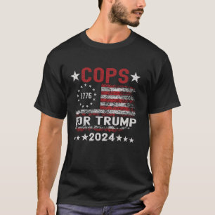 Polizisten für Trump 2024 Funny Election USA Flag  T-Shirt