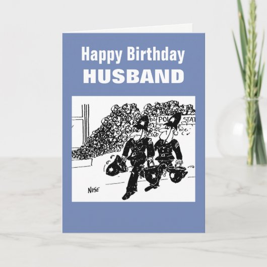 Polizisten handeln mit einem Brand am Polizeibahnh Karte (Vorderseite)