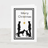 Polizisten K-9 Hunde Silhouette Weihnachtskarte Karte (Vorderseite)