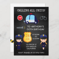 Polizisten und Robbers Birthday Chalkboard fotogra