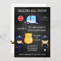 Polizisten und Robbers Birthday Chalkboard fotogra