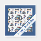 Polizisten zum Geburtstag Serviette (Vorderseite)