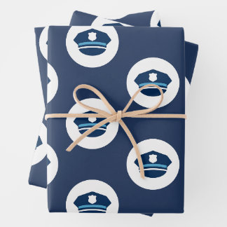 Polizistenmütze Geschenkpapier Set
