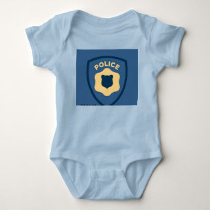 Polizistenschild-Abzeichen zum Dienen und Schützen Baby Strampler