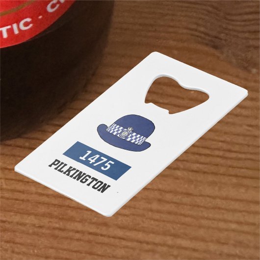 Polizistin Gift. UK Police WPC Hat Geldbeutel Flaschenöffner