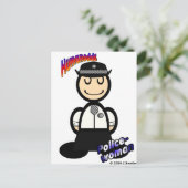Polizistin (mit Logos) Postkarte (Stehend Vorderseite)