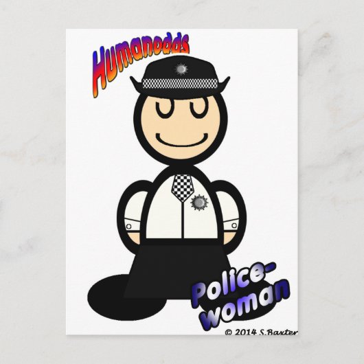 Polizistin (mit Logos) Postkarte (Vorderseite)