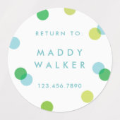 Polk a dot confetti wasserdichte childrens Aufkleb Etiketten (Design 1)