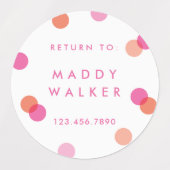 Polk a dot confetti wasserdichte childrens Aufkleb Etiketten (Design 1)