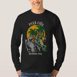 Polk City Florida USA Funny Manate and Alligator T-Shirt