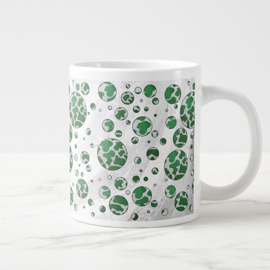 Polk Dot Kuh Grün und Weiß Jumbo-Tasse (Rechts)