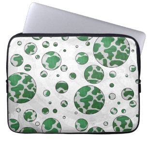 Polk Dot Kuh Grün und Weiß Laptopschutzhülle