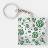 Polk Dot Kuh Grün und Weiß Schlüsselanhänger (Vorderseite)