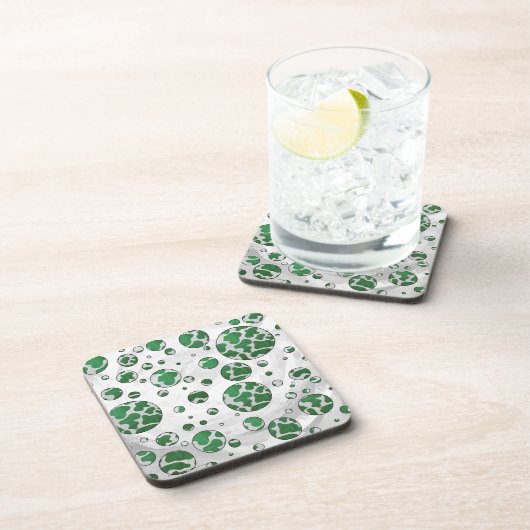 Polk Dot Kuh Grün und Weiß Untersetzer (Rechte Seite)