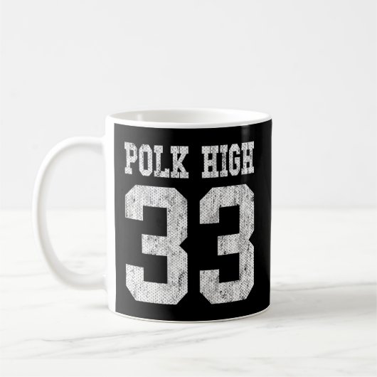 Polk High School Football Jersey 33 Aged Look Kaffeetasse (Links)