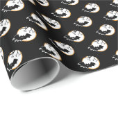 Polka Bat and Moon Geschenkpapier (Rolleneckpunkt)