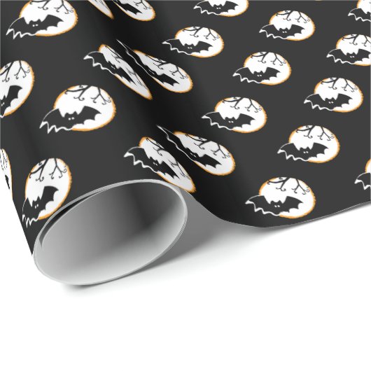 Polka Bat and Moon Geschenkpapier (Rolleneckpunkt)