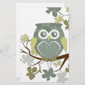 Polka-Baum-Eulen-Briefpapier Briefpapier (Vorne/Hinten)
