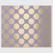 Polka Big Dots Lila Plum Foxier Gold Elfenbein Geschenkpapier (Flach)
