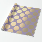Polka Big Dots Lila Plum Foxier Gold Elfenbein Geschenkpapier (Ungerollt)