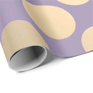 Polka Big Dots Lila Plum Foxier Gold Elfenbein Geschenkpapier