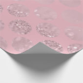 Polka Big Dots Pink Powder Blush Glitzer Rose Geschenkpapier (Ecke)