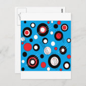 Polka Blue Postkarte (Vorne/Hinten)