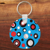 Polka Blue Schlüsselanhänger (Vorderseite)
