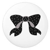 Polka Bow Knob Keramikknauf (Vorderseite)