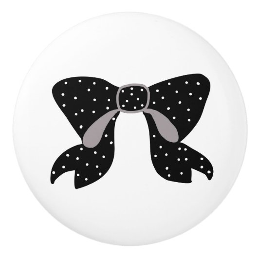 Polka Bow Knob Keramikknauf (Vorderseite)