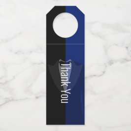 Polka doblau/schwarz würfeln flaschenanhänger