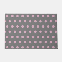 Polka Door Mat (dunkelgrau und weich rosa) Fußmatte