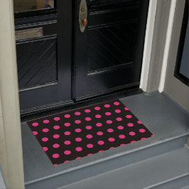 Polka Door Mat (Schwarz & Neon Pink) Fußmatte
