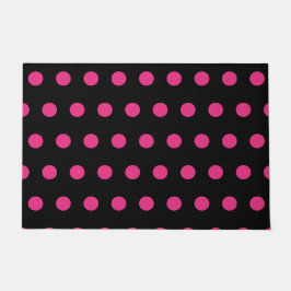 Polka Door Mat (Schwarz & Neon Pink) Fußmatte