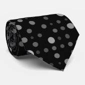 Polka Dot 01.Gray Black BG Krawatte (Gerollt)