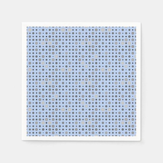 Polka Dot 01.Gray Lblue BG Serviette (Vorderseite)