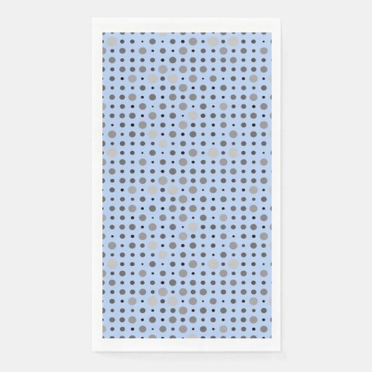 Polka Dot 01.Gray Lblue BG Serviette (Vorderseite)