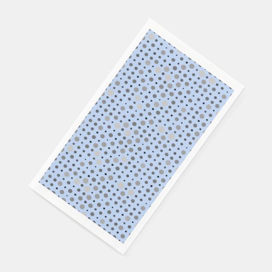 Polka Dot 01.Gray Lblue BG Serviette (Ecke)