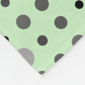 Polka Dot 01.Gray Lgreen BG Fleecedecke (Ecke)