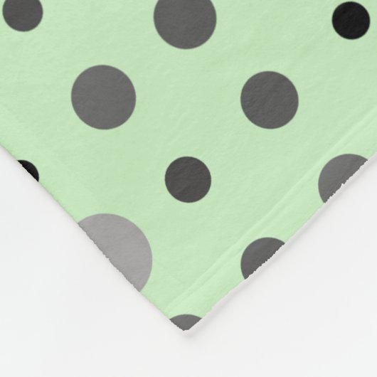 Polka Dot 01.Gray Lgreen BG Fleecedecke (Ecke)