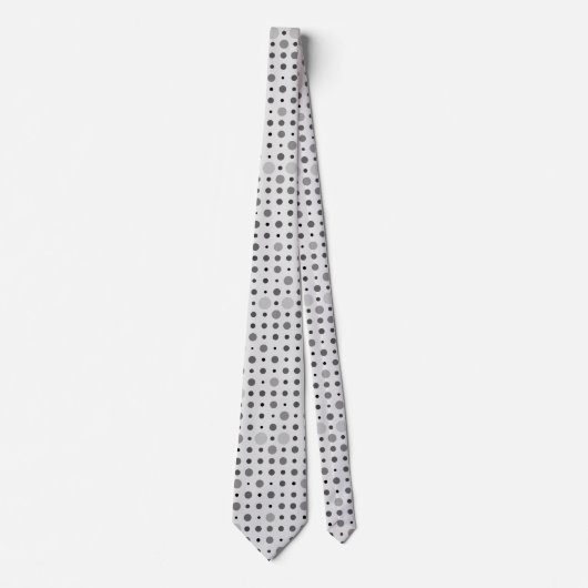 Polka Dot 01.Gray OffWhite BG Krawatte (Vorderseite)