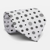 Polka Dot 01.Gray OffWhite BG Krawatte (Gerollt)