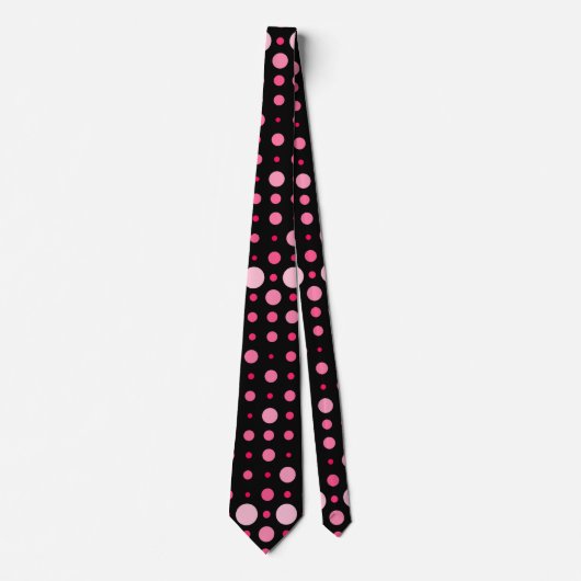 Polka Dot 01.Pink Black BG Krawatte (Vorderseite)