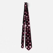 Polka Dot 01.Pink Black BG Krawatte (Rückseite)