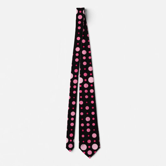 Polka Dot 01.Pink Black BG Krawatte (Rückseite)