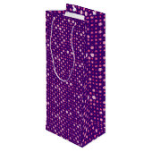 Polka Dot 01.Pink DPurple BG Geschenktüte Für Weinflaschen (Rückseite Schrägansicht)