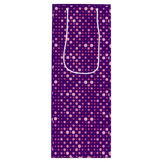 Polka Dot 01.Pink DPurple BG Geschenktüte Für Weinflaschen (Vorderseite)